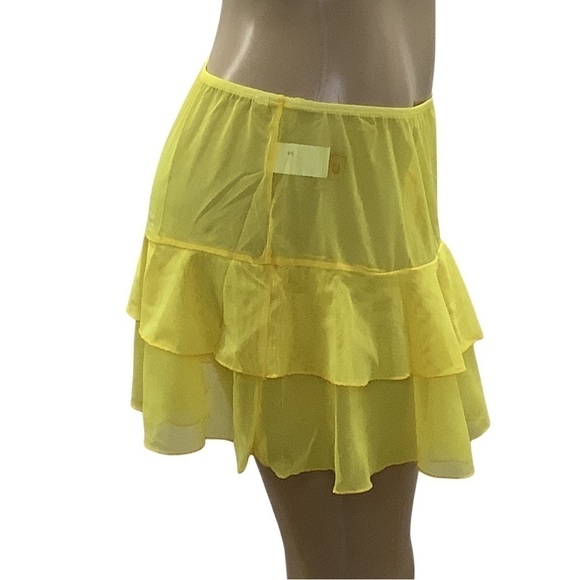 Under the Sun Mesh Ruffle Skirt Mesh Yellow Skirt Size Extra Large New With Tags - Picture 2 of 5